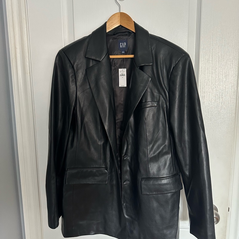 GAP Classic Black Leather Jacket